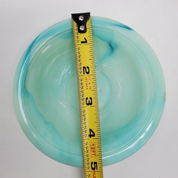 Vintage Avon Bath Oil Milk Glass Decanter Stopper Jadeite Rose Floral Bottle - Picture 13 of 13